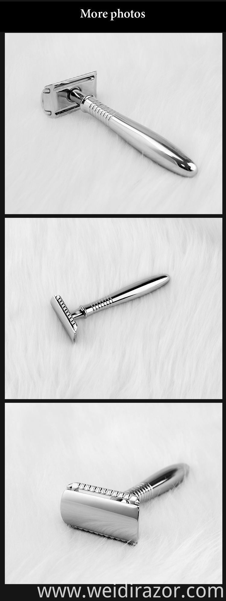 Double Edge Safety Razor,Classic Long Handle Safety Wet Shaving Kit for Men Women with Replacement Shaving Blades